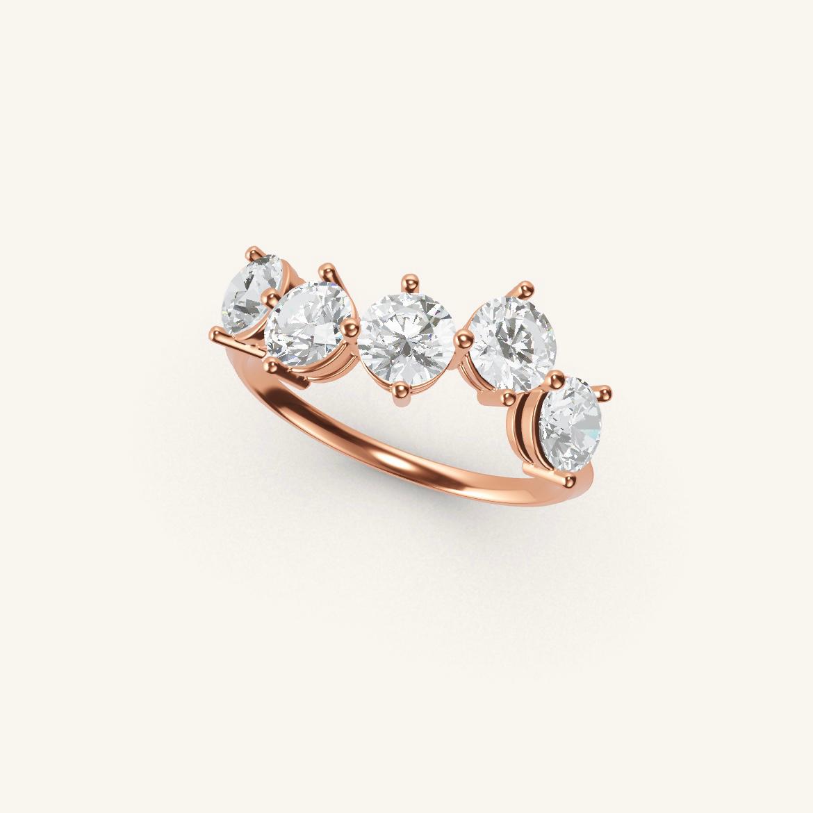 Panthéon - Diamant Rond - 0,3 carat - Or Rose