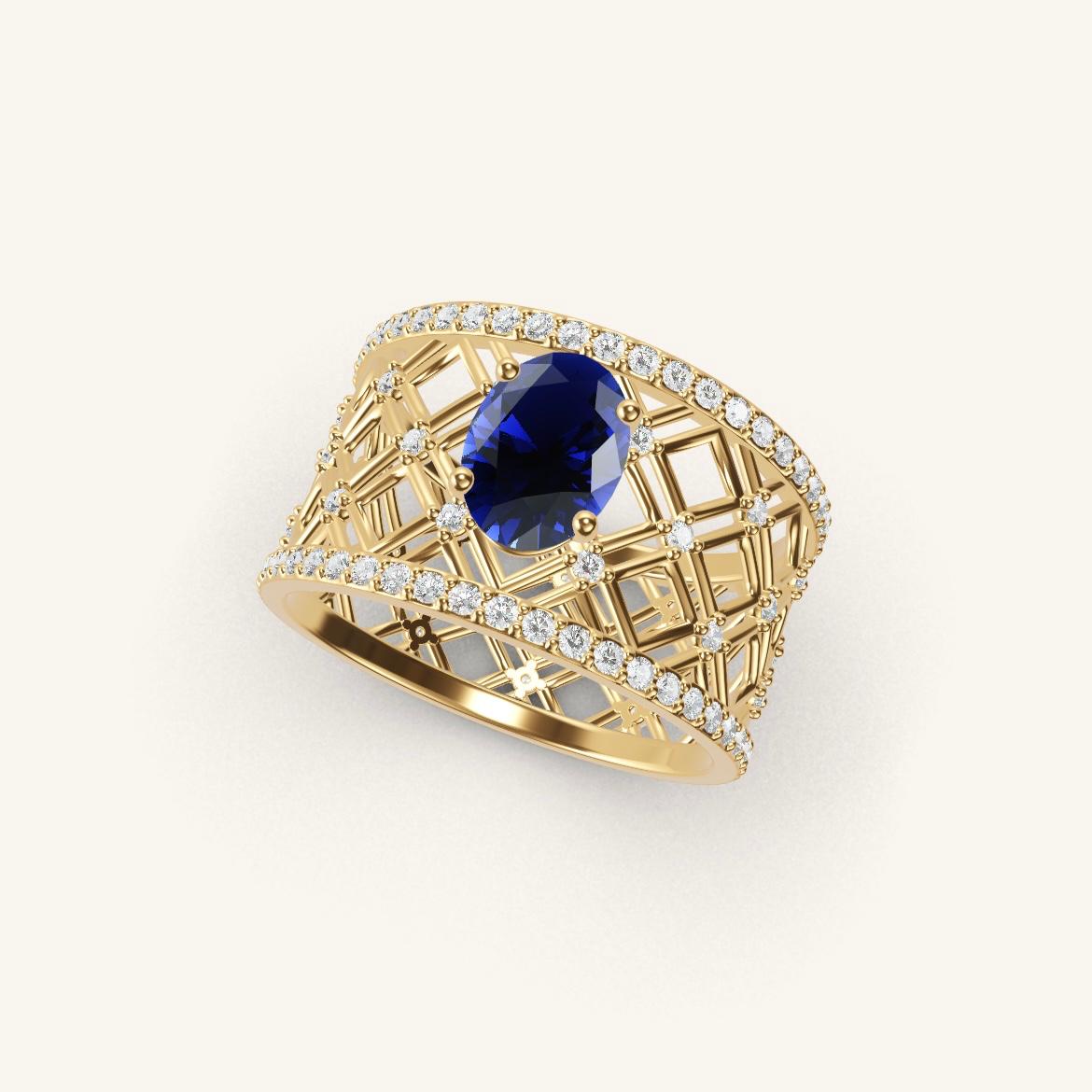 Louvre - Oval Sapphire - 0.7 carat - Yellow Gold