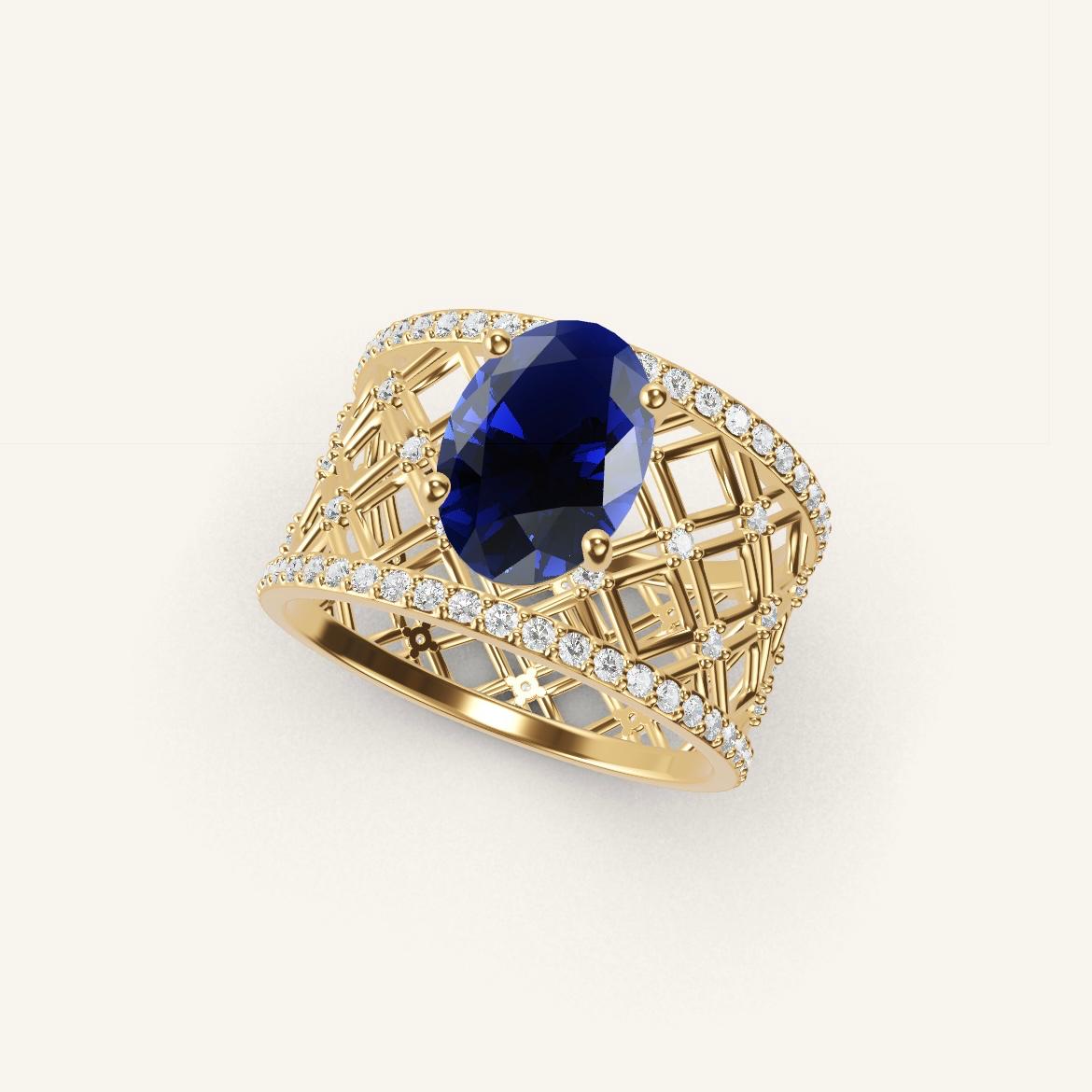 Louvre - Oval Sapphire - 1.4 carat - Yellow Gold