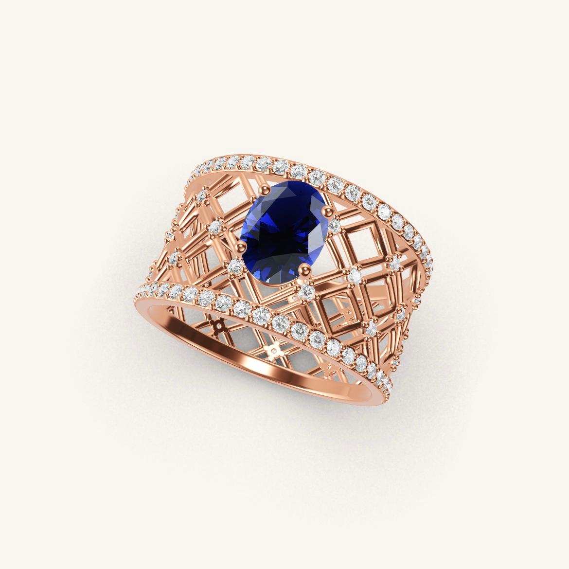 Louvre - Oval Sapphire - 0.7 carat - Rose Gold