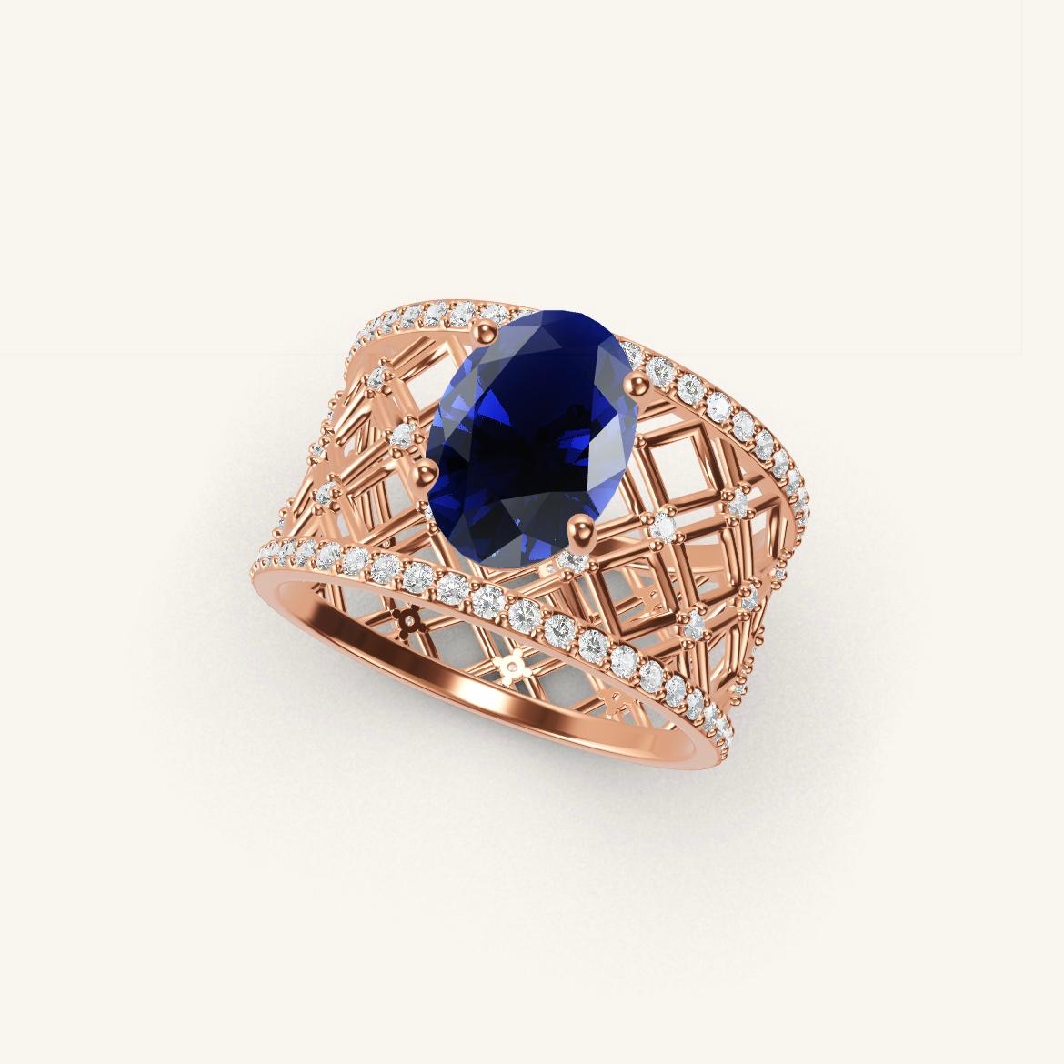 Louvre - Oval Sapphire - 1.4 carat - Rose Gold