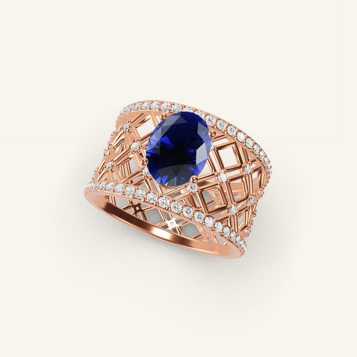Louvre - Oval Sapphire - 1 carat - Rose Gold