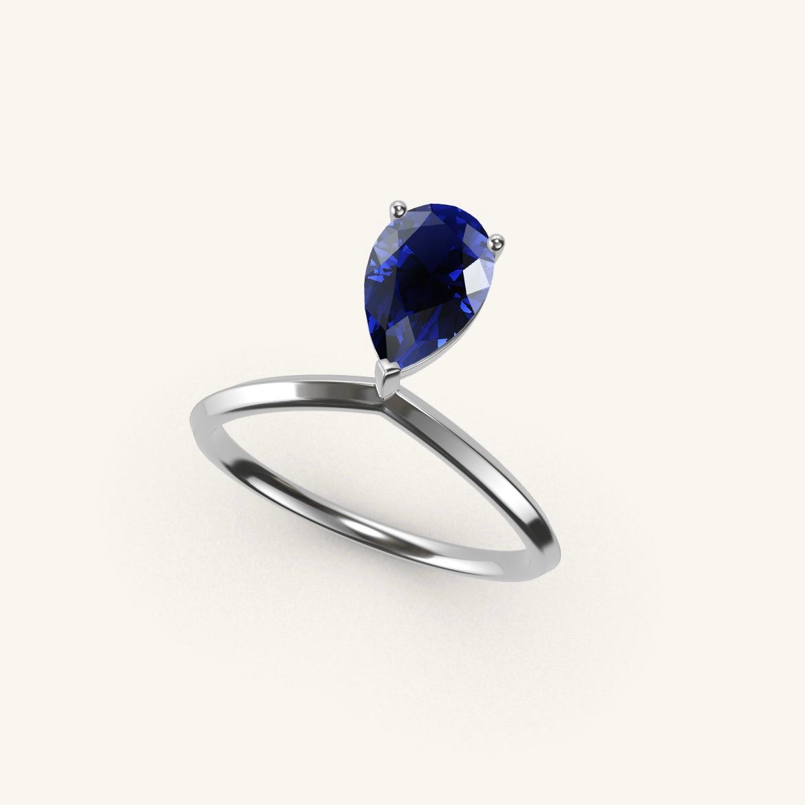Palais Royal - Pear Sapphire - 1 carat - White Gold