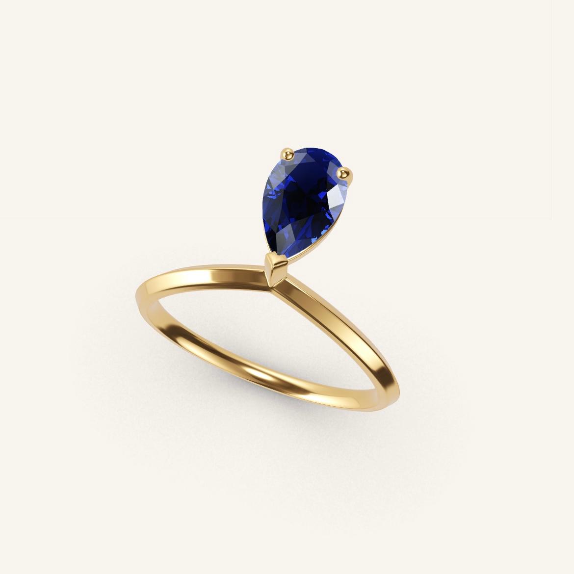 Palais Royal - Pear Sapphire - 0.7 carat - Yellow Gold