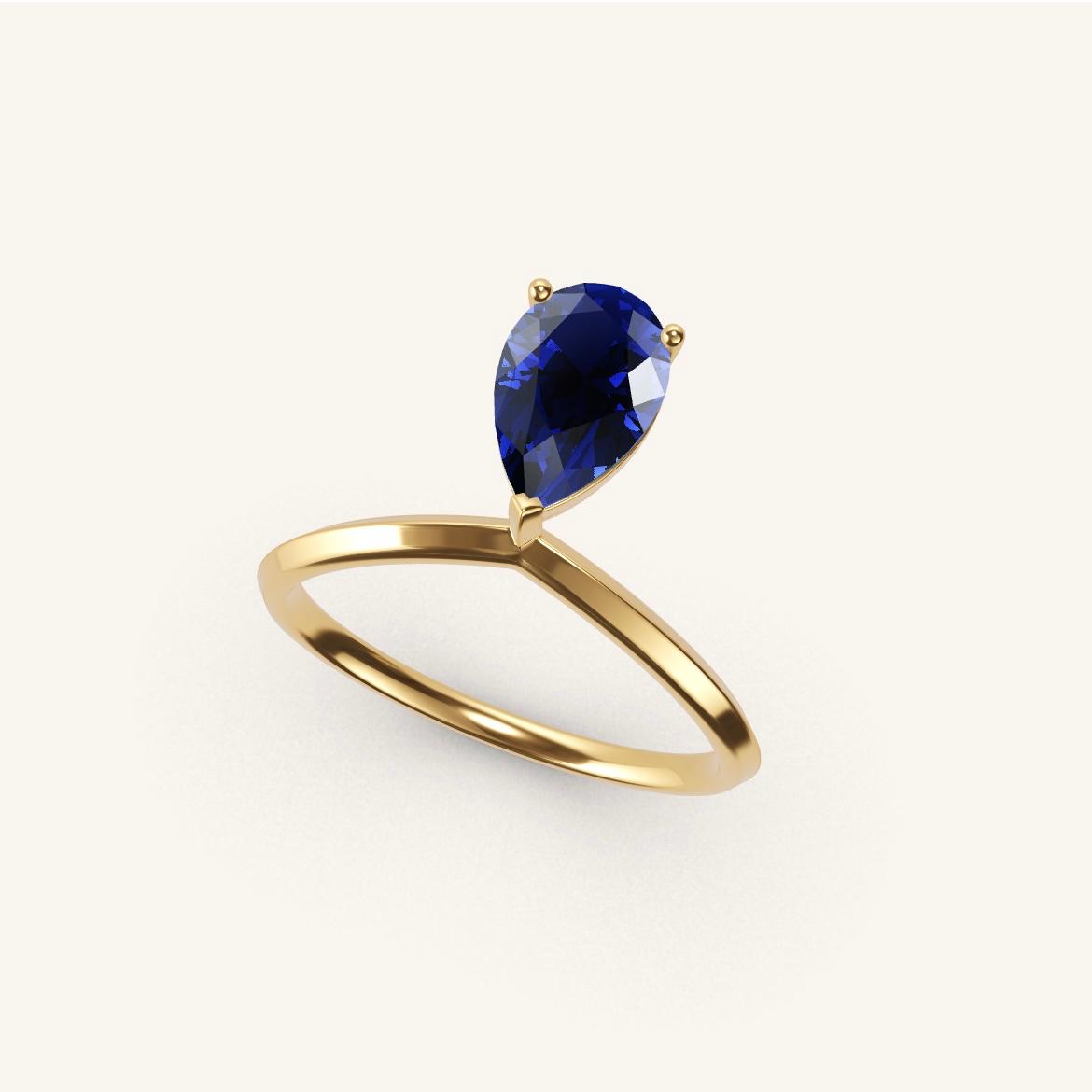 Palais Royal - Pear Sapphire - 1 carat - Yellow Gold