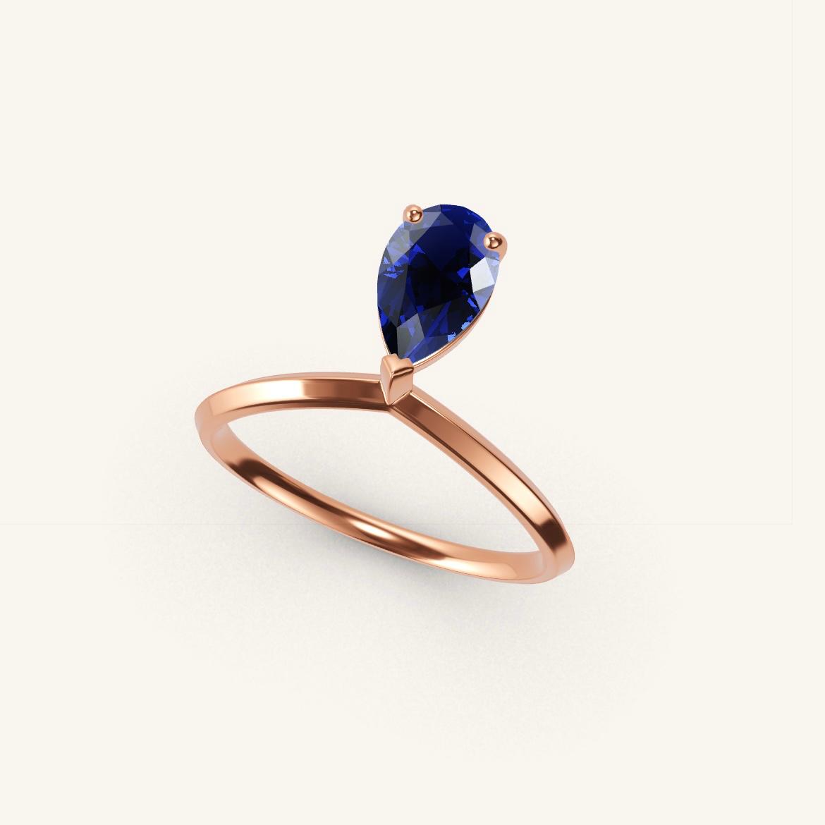 Palais Royal - Pear Sapphire - 0.7 carat - Rose Gold