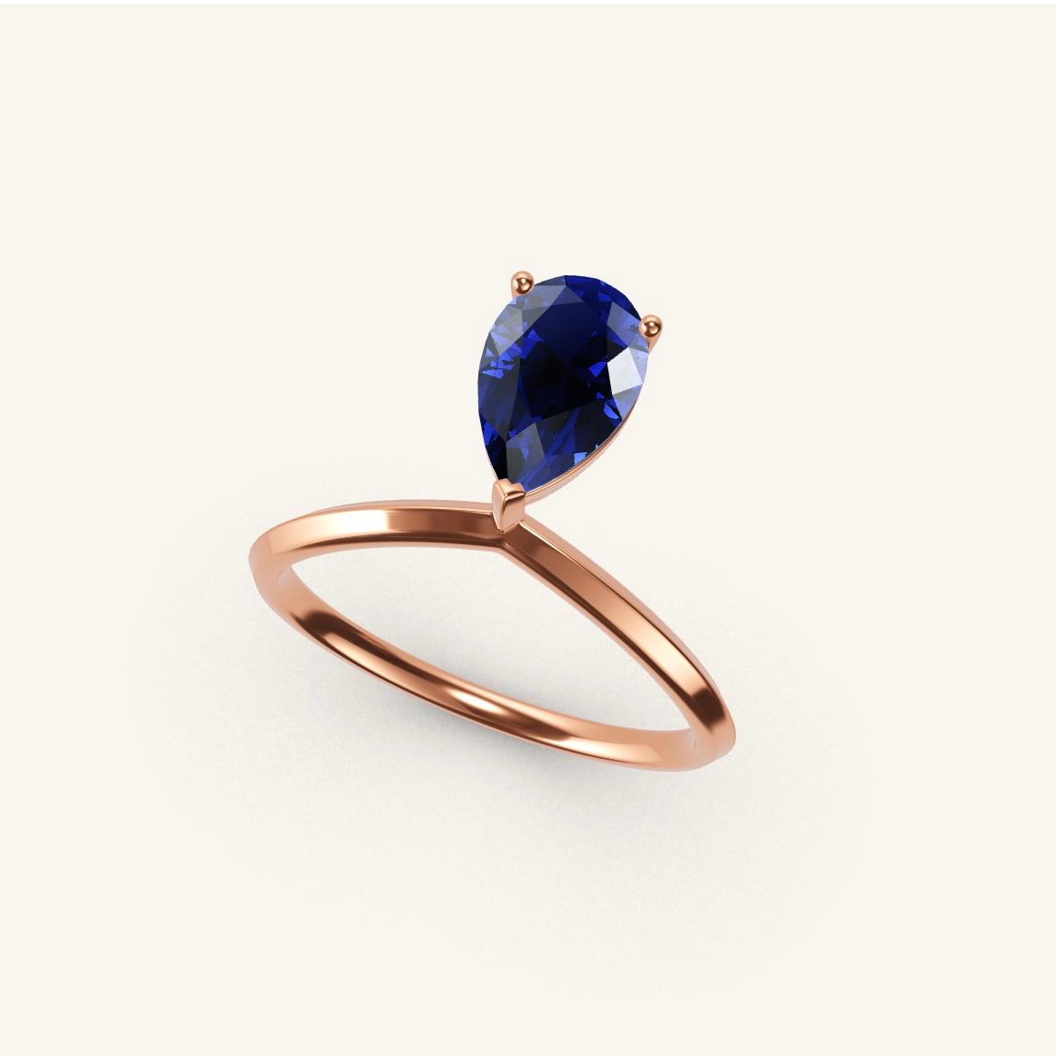 Palais Royal - Pear Sapphire - 1 carat - Rose Gold
