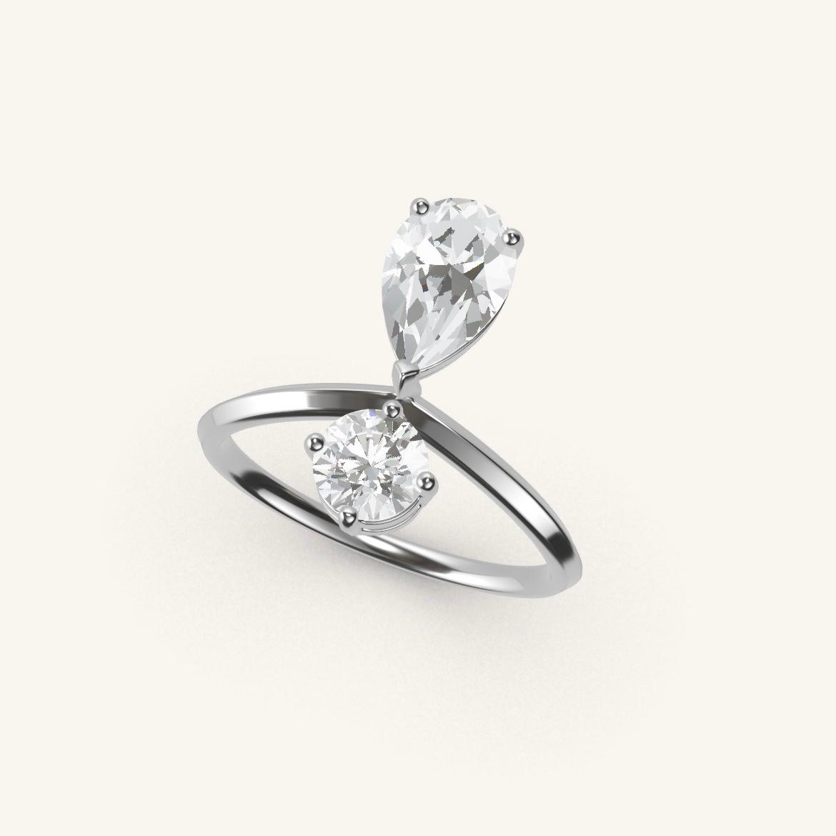 Place des Vosges - Pear Diamond - 1 carat - White Gold