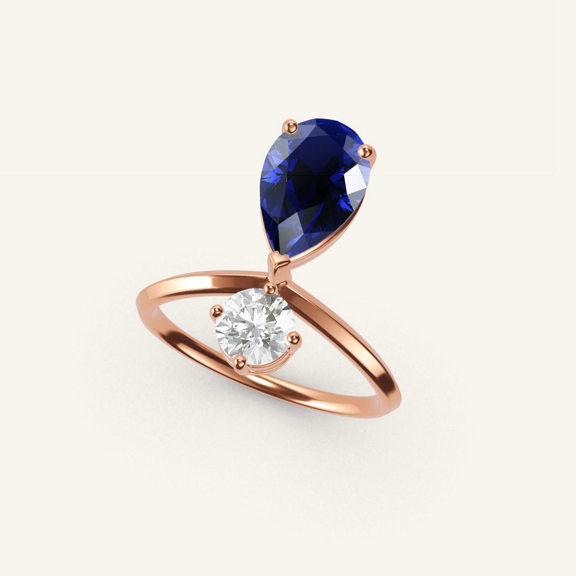 Place des Vosges - Pear Sapphire - 1.4 carat - Rose Gold