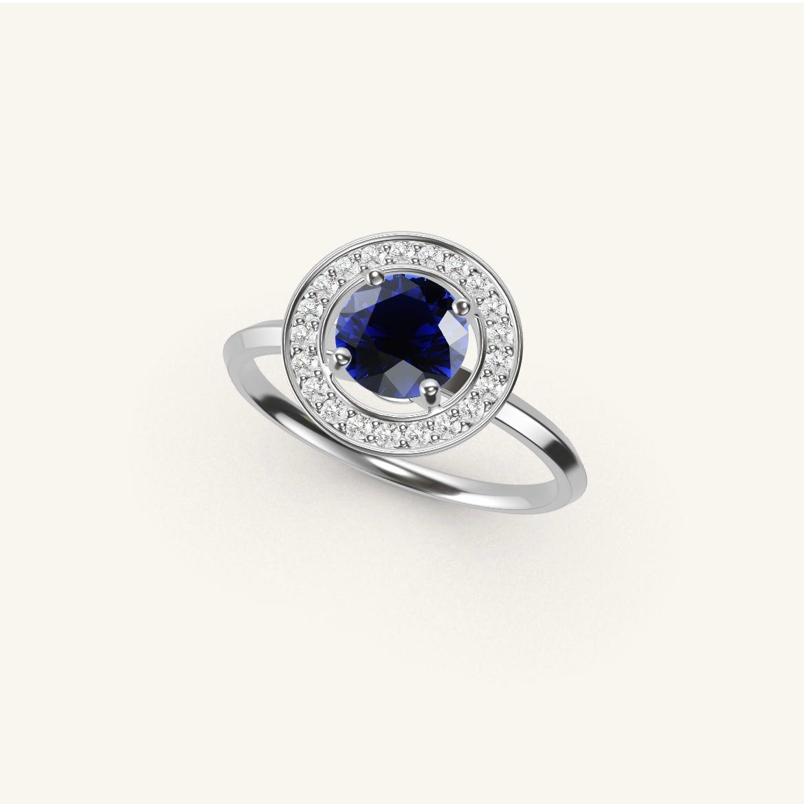 Monceau - Round Sapphire - 0.7 carat - White Gold