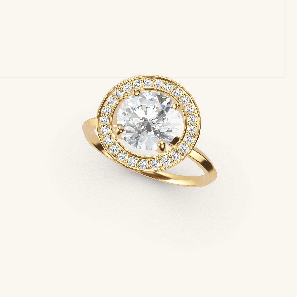 Monceau - Round Diamond - 1.4 carat - Yellow Gold