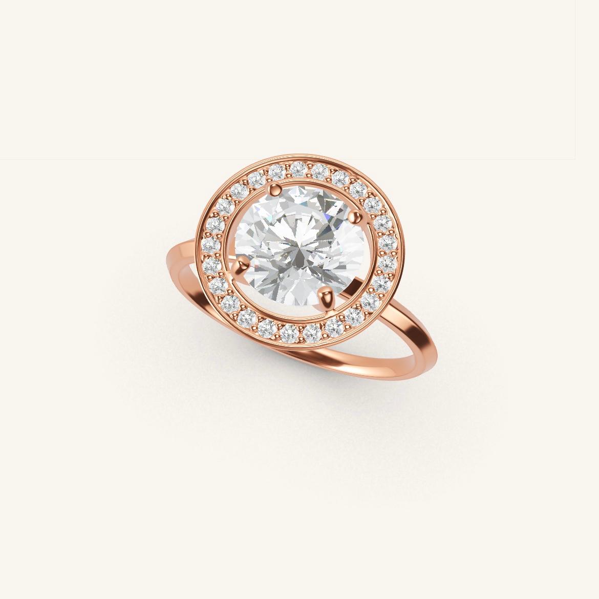 Monceau - Round Diamond - 1.4 carat - Rose Gold