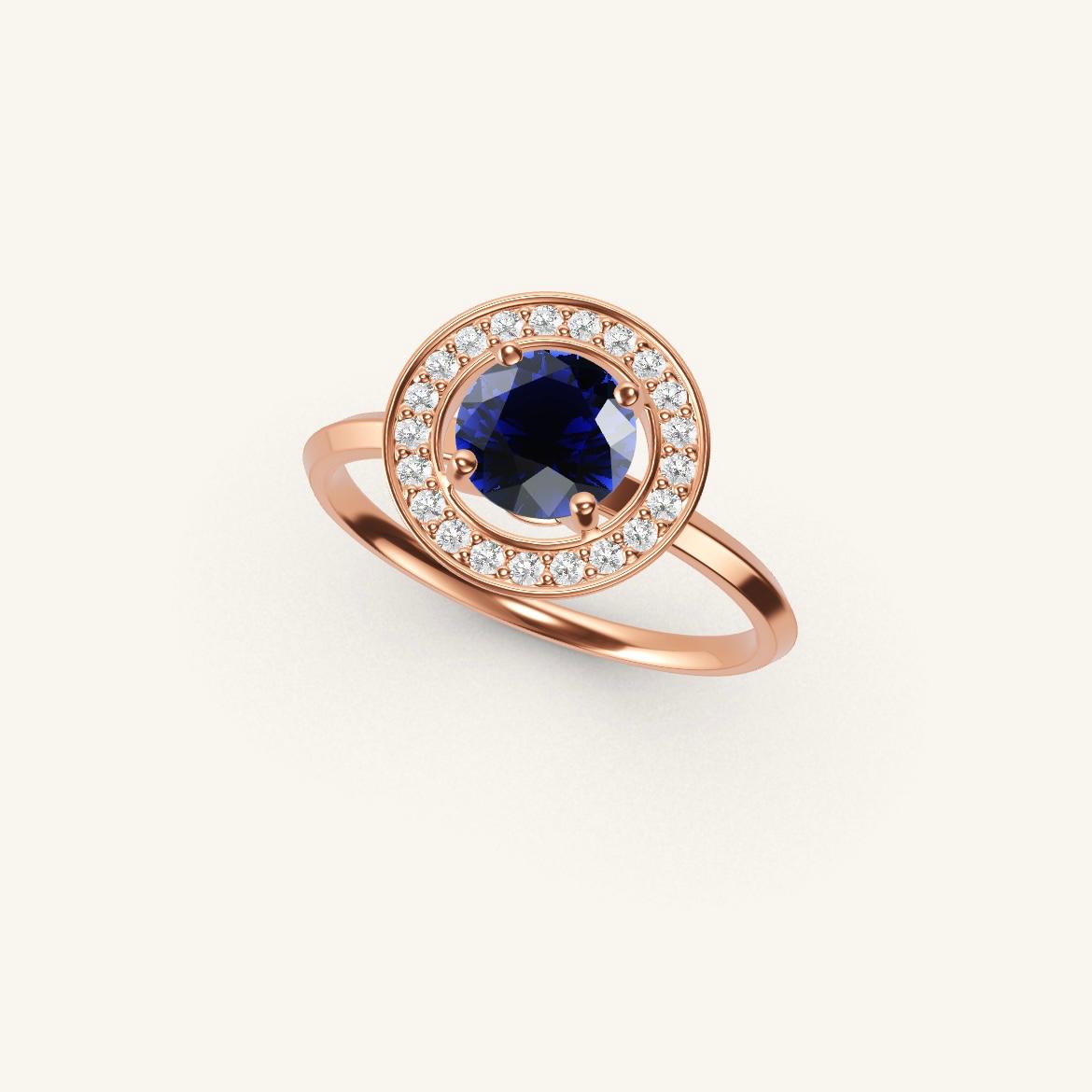 Monceau - Round Sapphire - 0.7 carat - Rose Gold