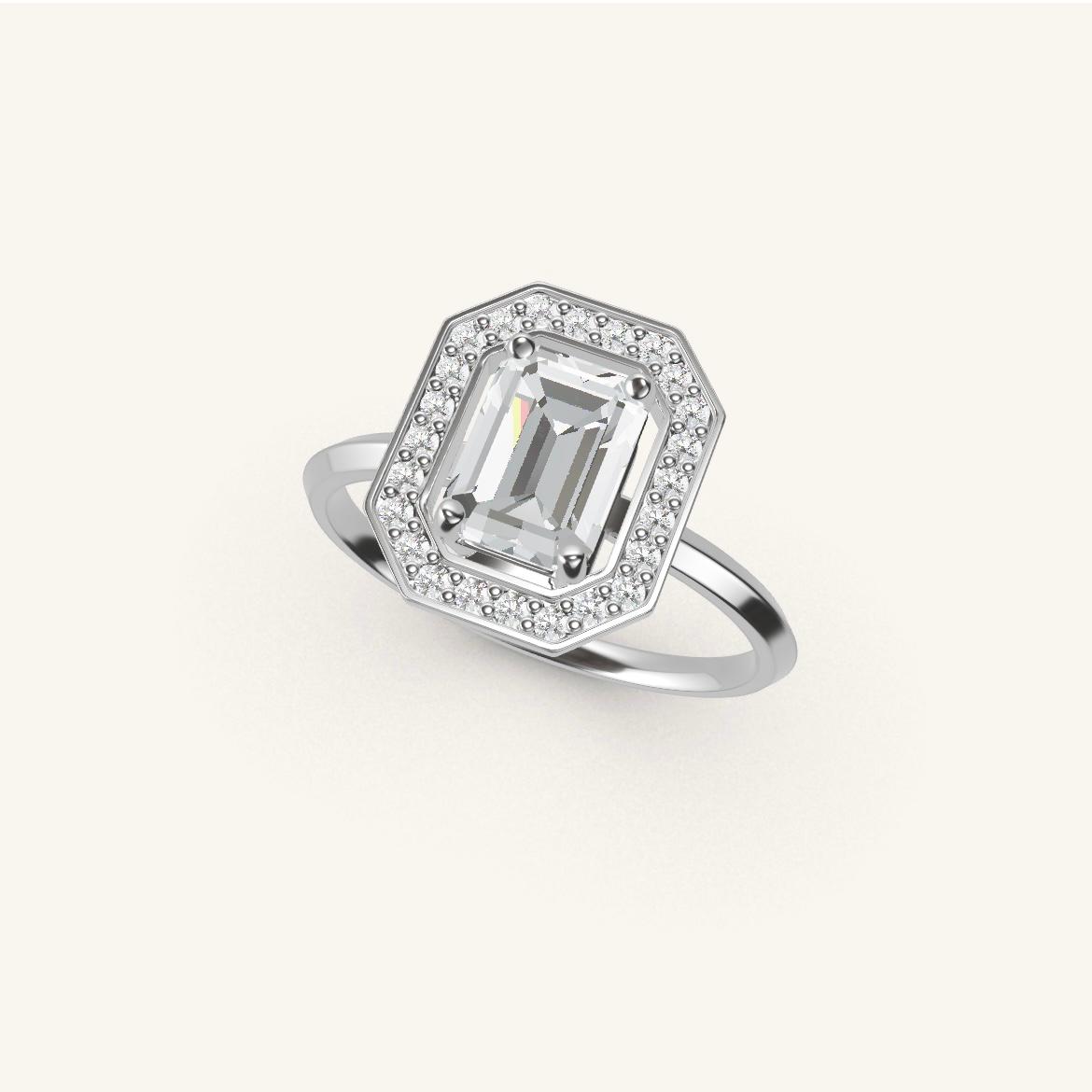 Vendôme - Emerald Diamond - 1 carat - White Gold