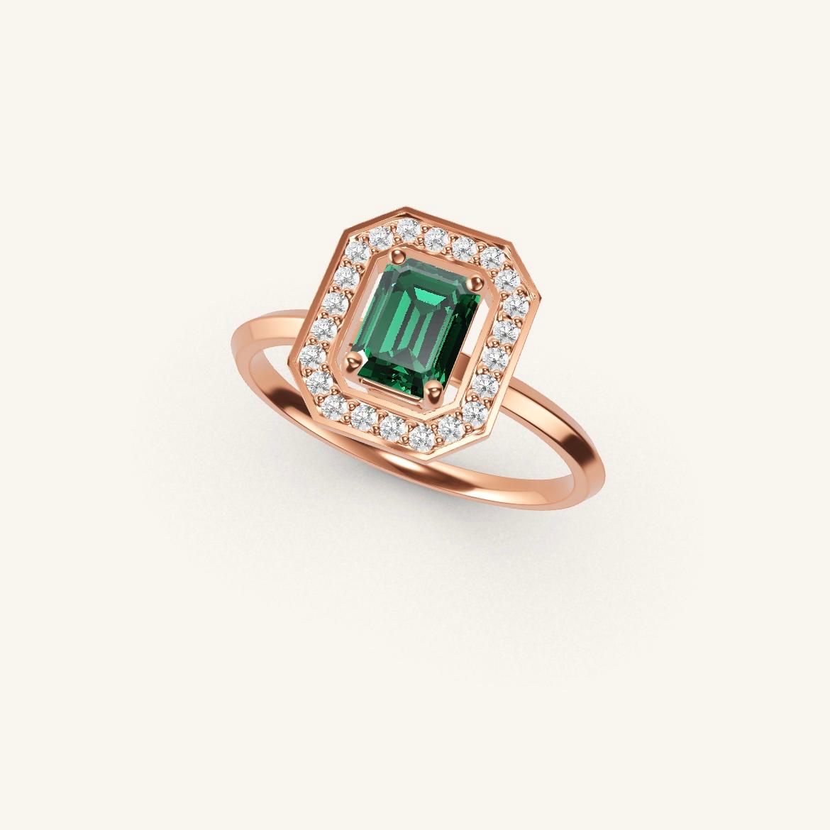 Vendôme - Emeraude Emeraude - 0,7 carat - Or Rose