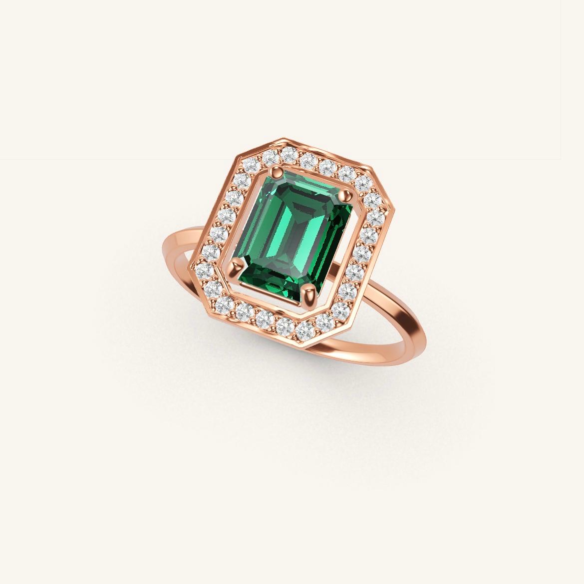 Vendôme - Emeraude Emeraude - 1,4 carat - Or Rose