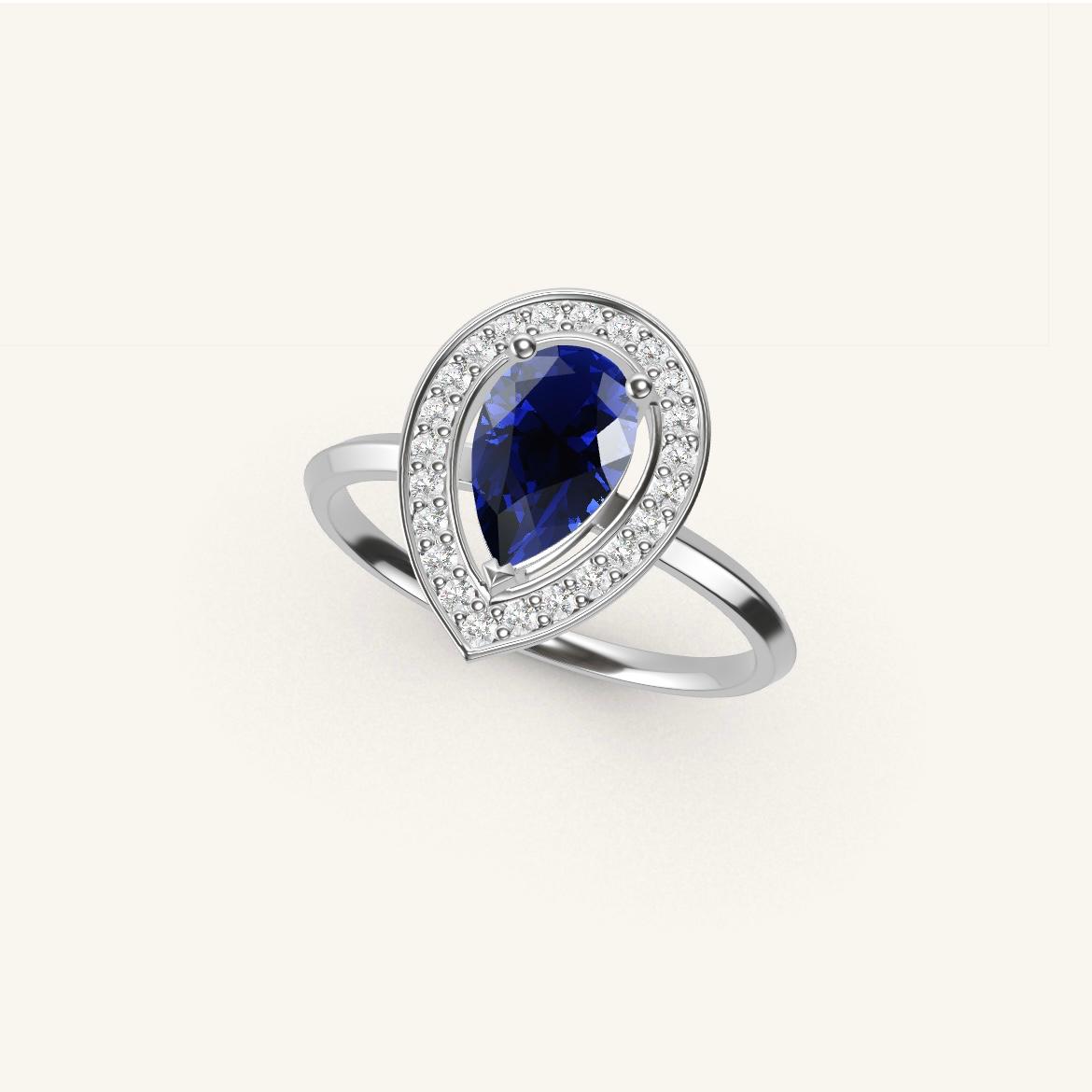 Batignolles - Pear Sapphire - 0.7 carat - White Gold