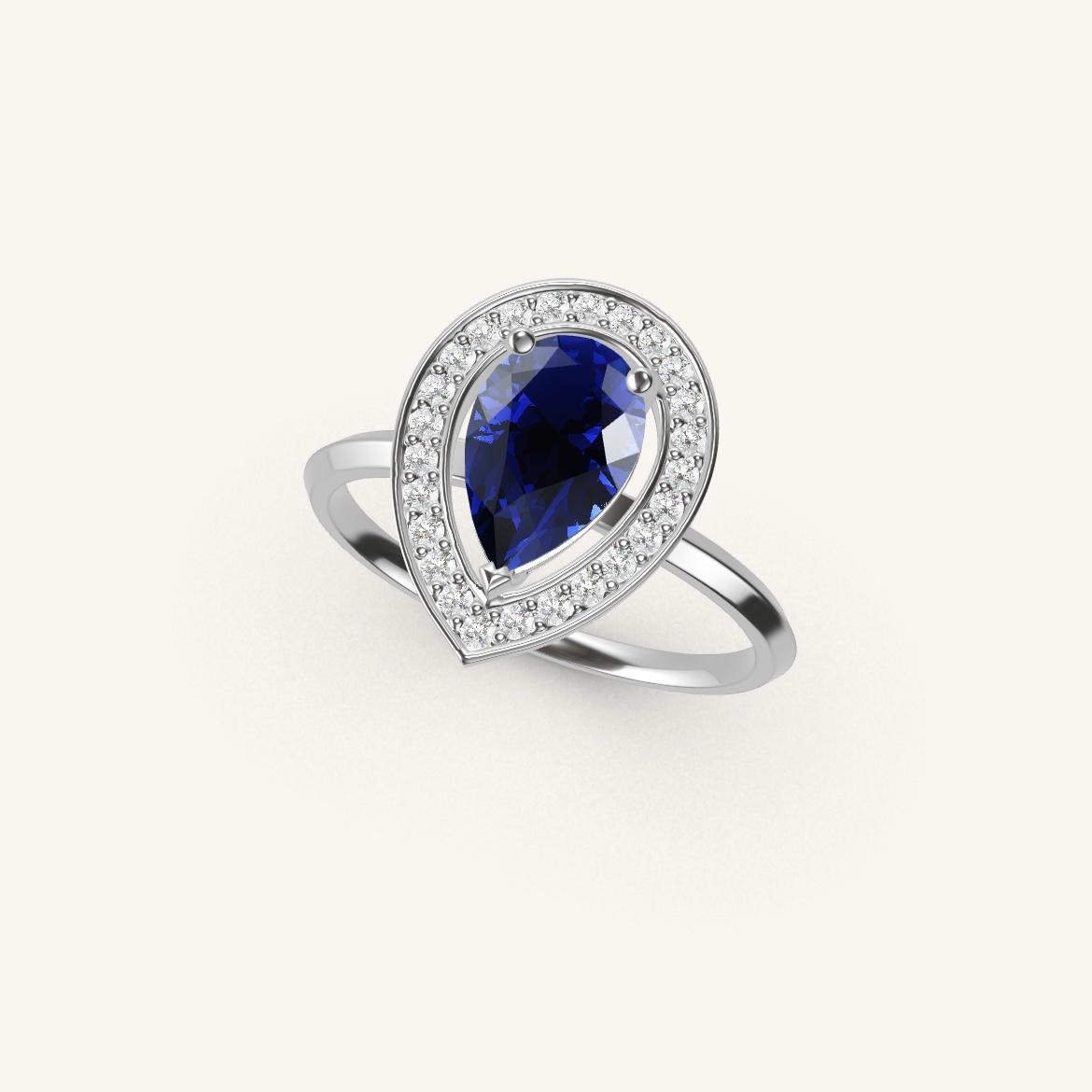 Batignolles - Pear Sapphire - 1 carat - White Gold