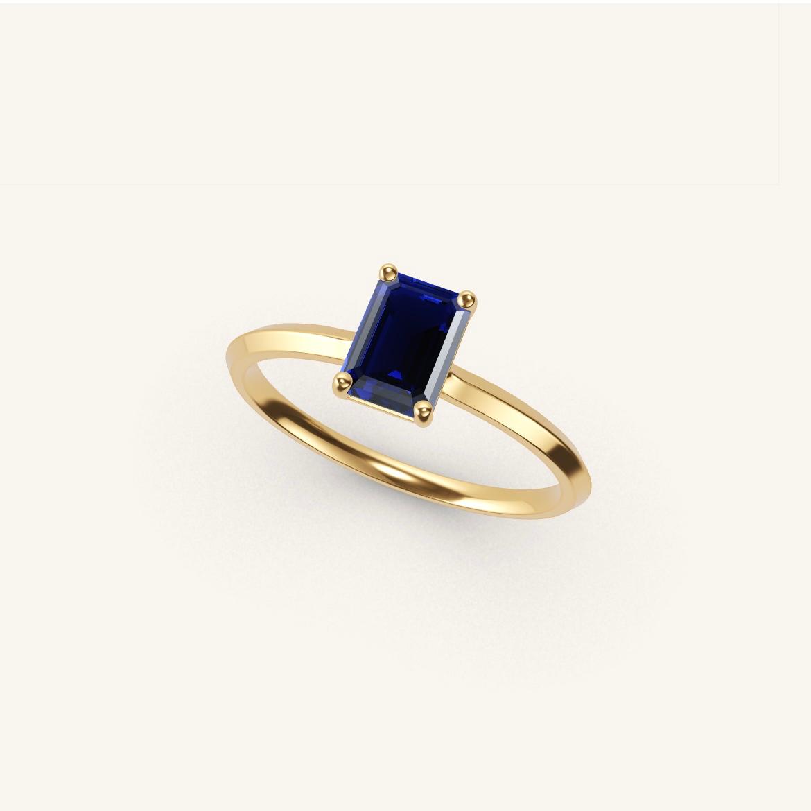Île Saint-Louis - Saphir Emeraude - 0,7 carat - Or Jaune