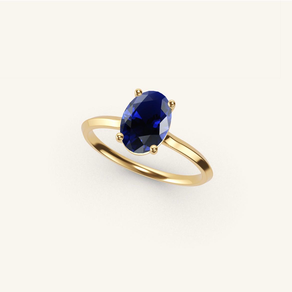 Île Saint-Louis - Oval Sapphire - 1 carat - Yellow Gold