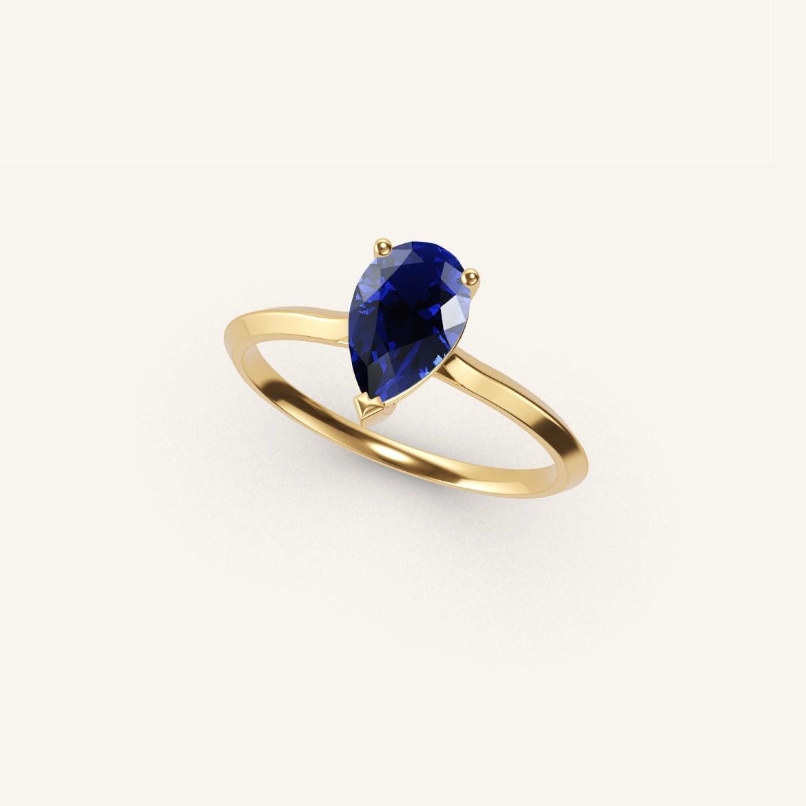 Île Saint-Louis - Saphir Poire - 0,7 carat - Or Jaune