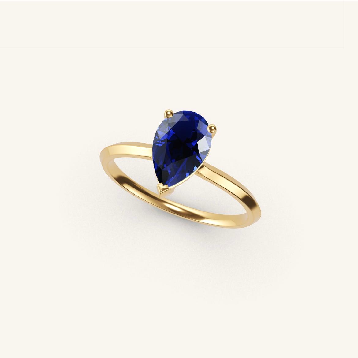 Île Saint-Louis - Saphir Poire - 1 carat - Or Jaune