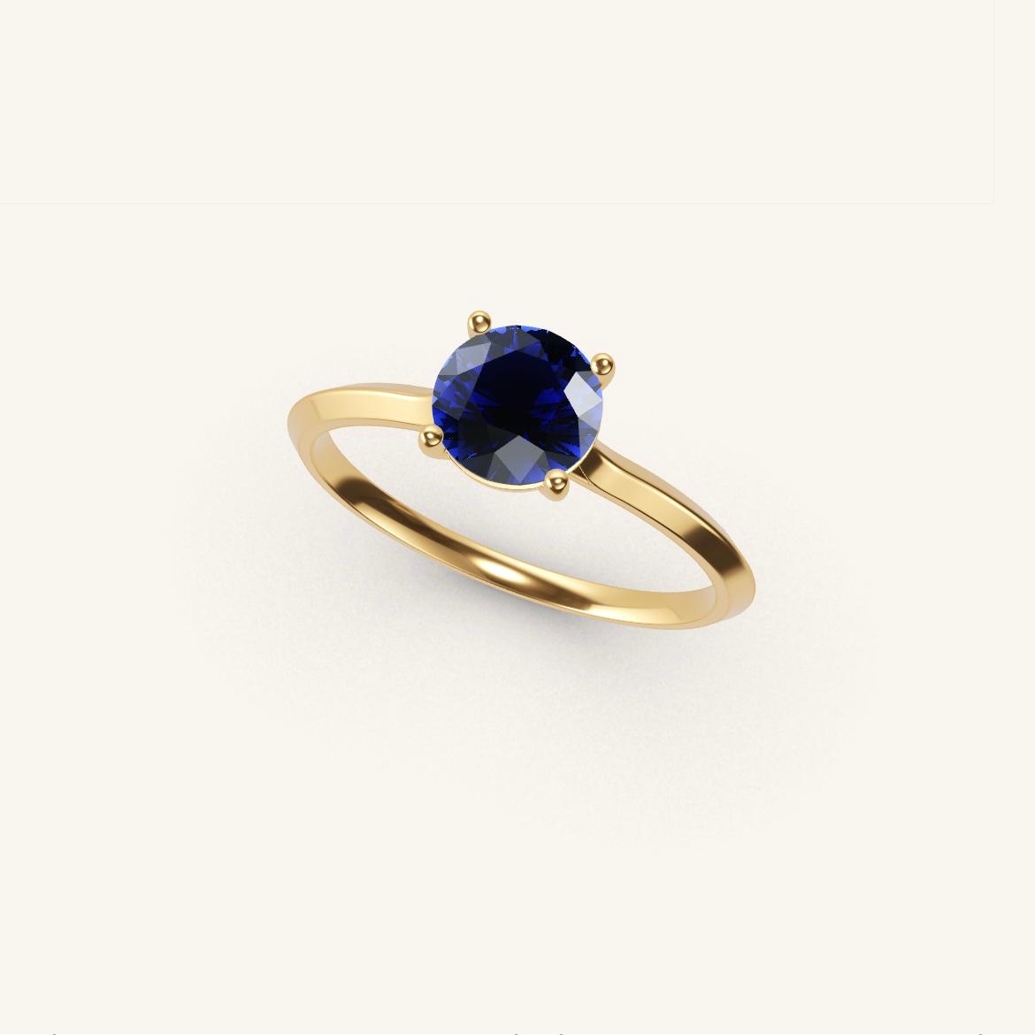 Île Saint-Louis - Saphir Rond - 0,7 carat - Or Jaune