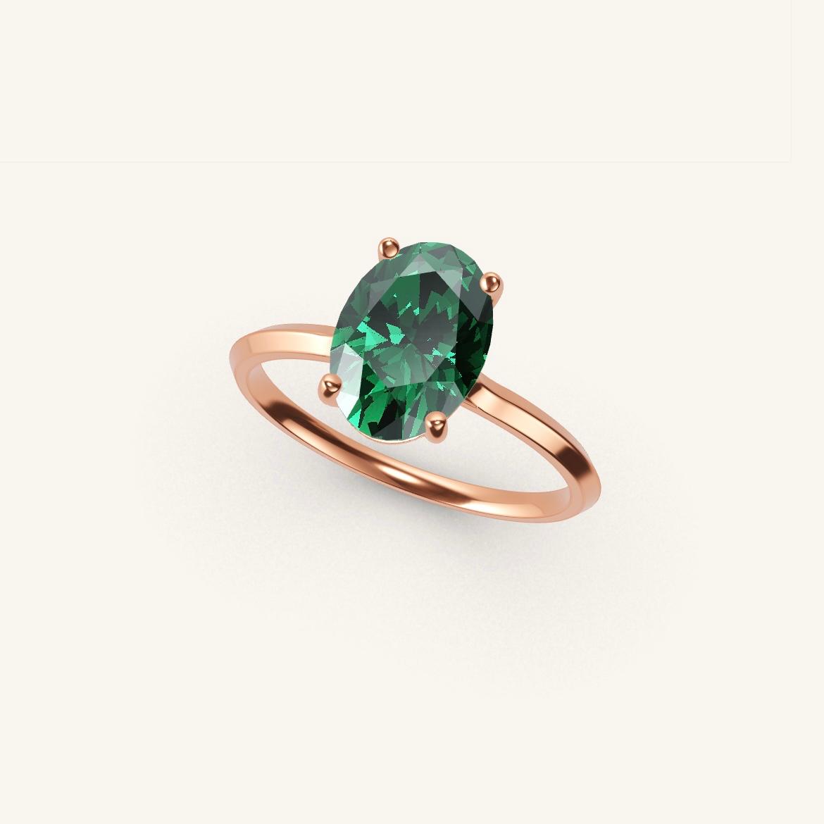 Île Saint-Louis - Oval Emerald - 1.4 carat - Rose Gold
