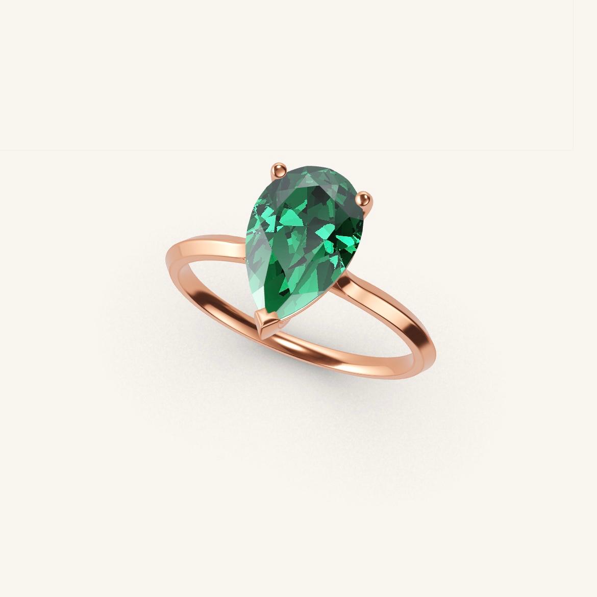 Île Saint-Louis - Pear Emerald - 1.4 carat - Rose Gold