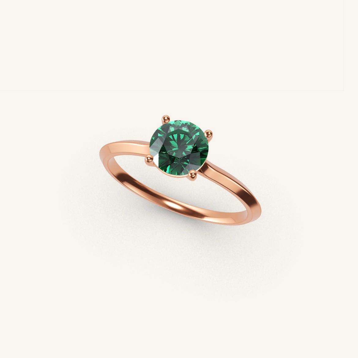 Île Saint-Louis - Round Emerald - 0.7 carat - Rose Gold