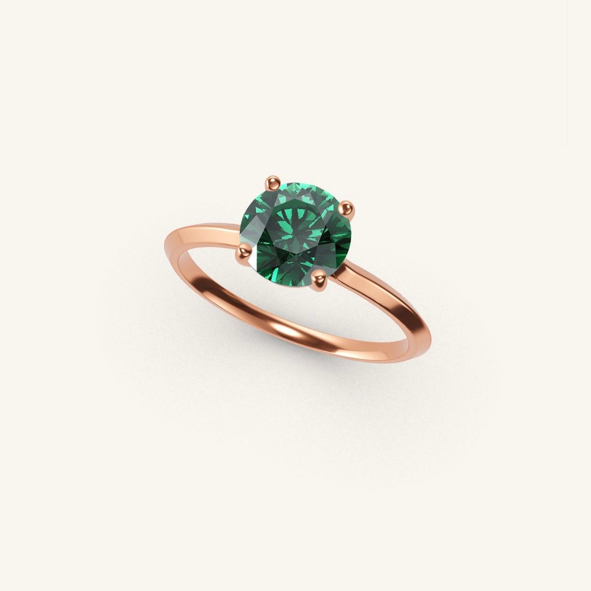 Île Saint-Louis - Round Emerald - 1 carat - Rose Gold