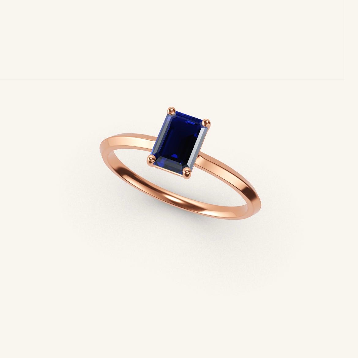 Île Saint-Louis - Emerald Sapphire - 0.7 carat - Rose Gold