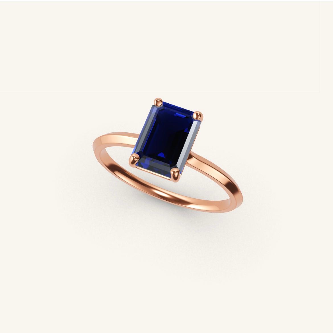 Île Saint-Louis - Emerald Sapphire - 1.4 carat - Rose Gold