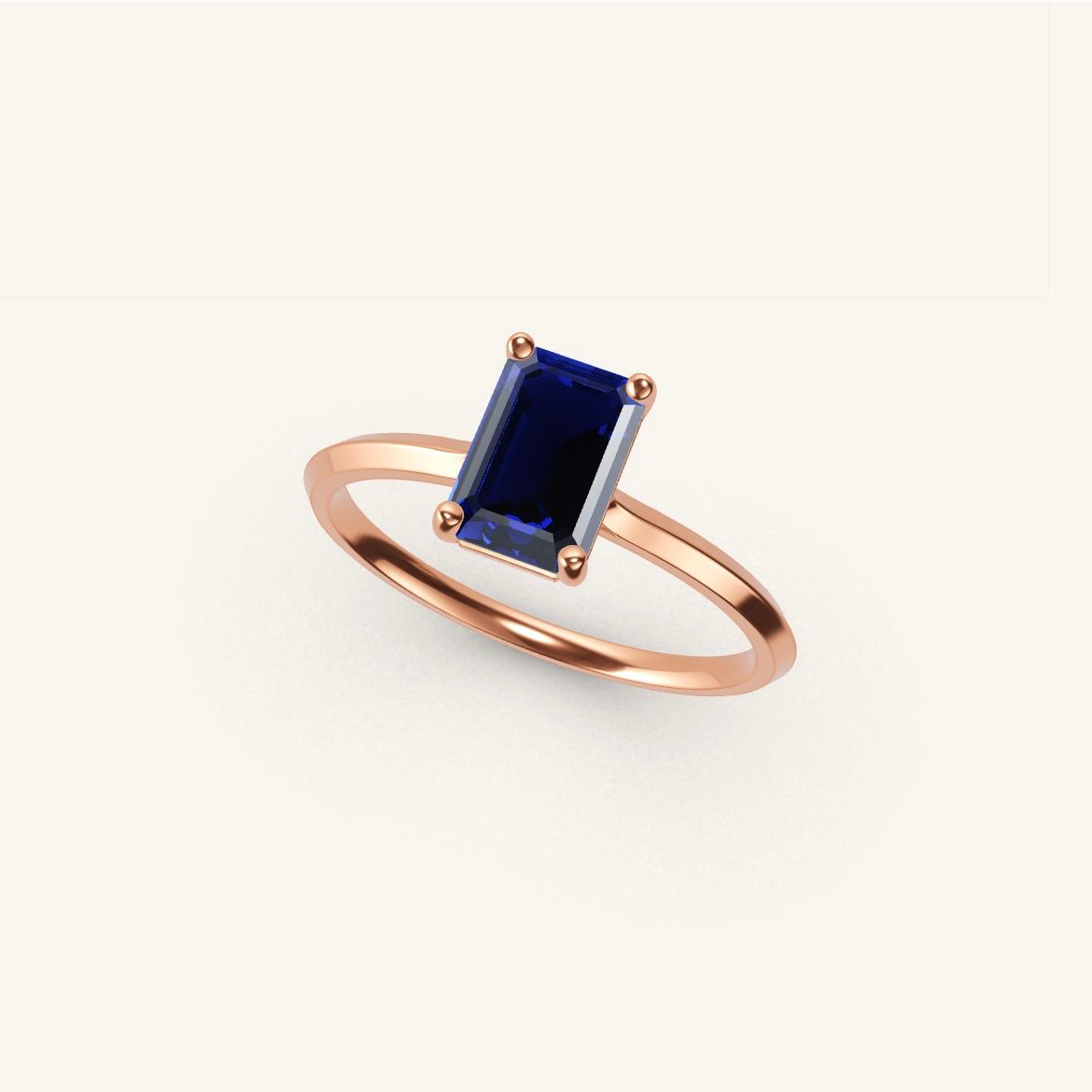 Île Saint-Louis - Emerald Sapphire - 1 carat - Rose Gold