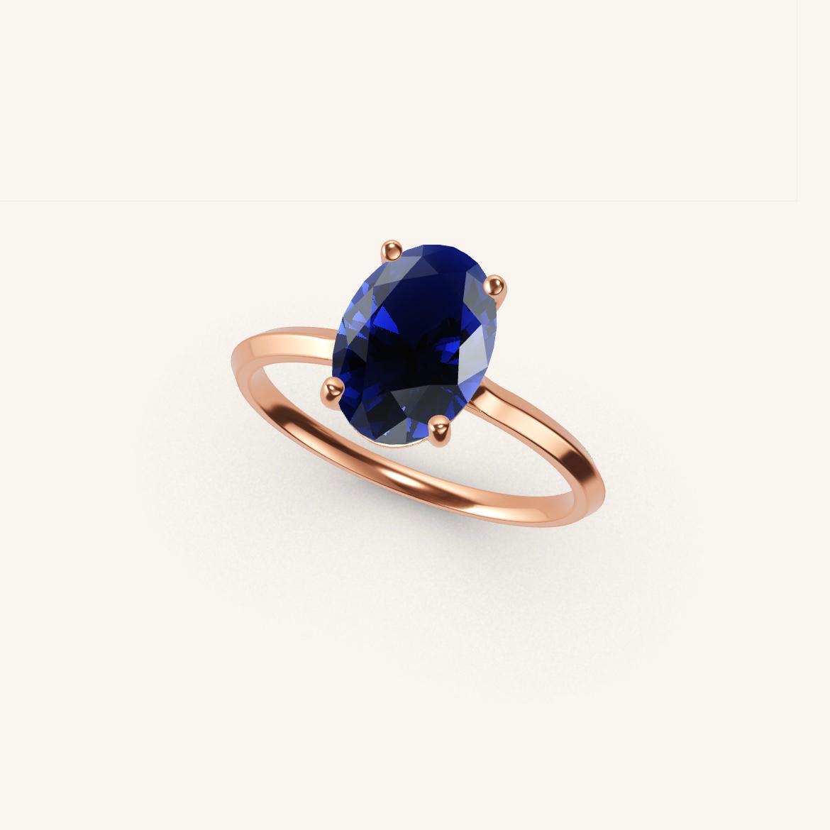 Île Saint-Louis - Saphir Ovale - 1,4 carat - Or Rose