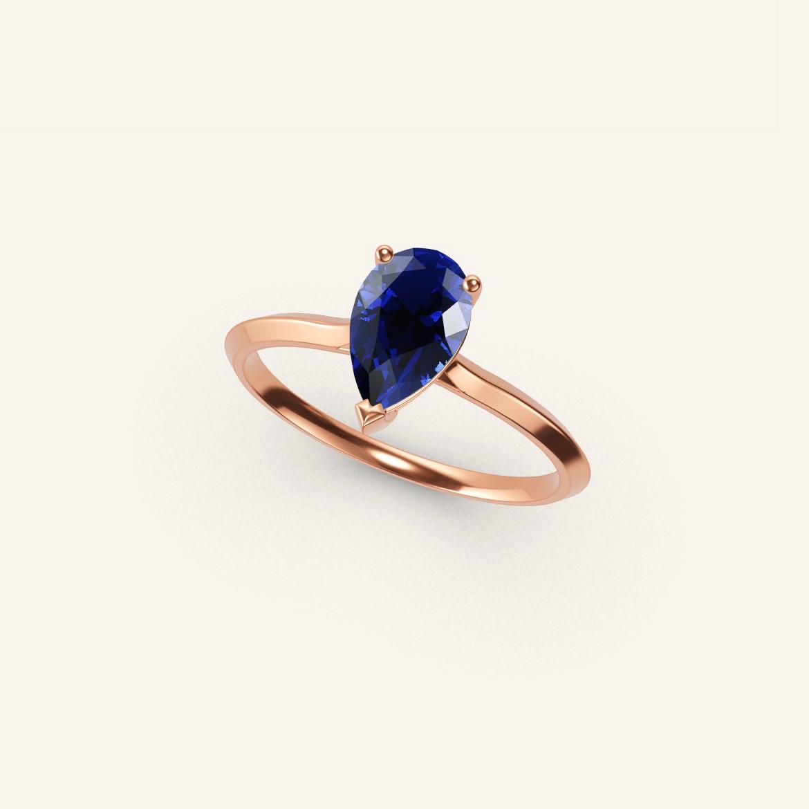 Île Saint-Louis - Pear Sapphire - 0.7 carat - Rose Gold