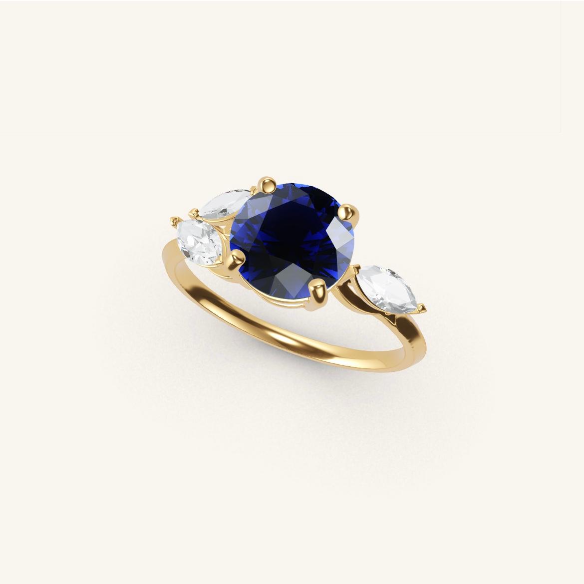 Tuileries - Saphir Rond - 1,4 carat - Or Jaune