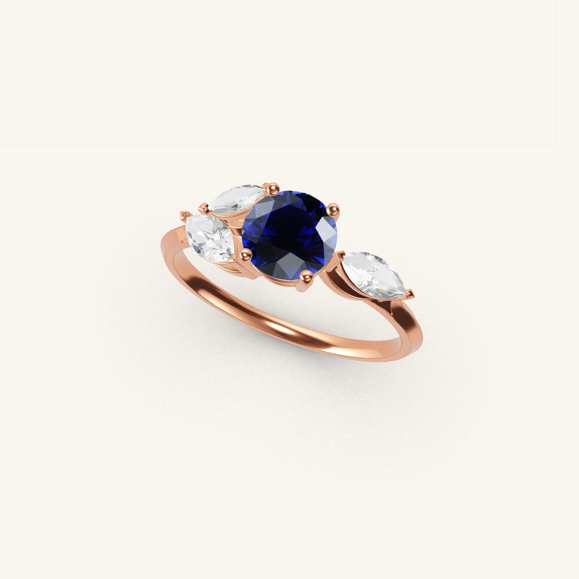 Tuileries - Round Sapphire - 0.7 carat - Rose Gold