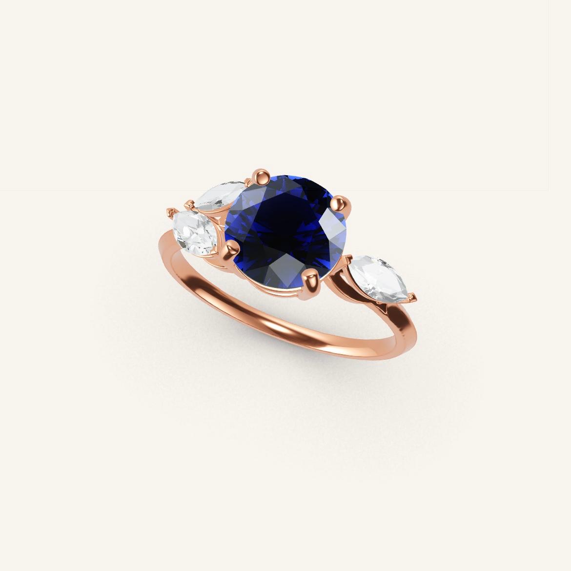 Tuileries - Saphir Rond - 1,4 carat - Or Rose