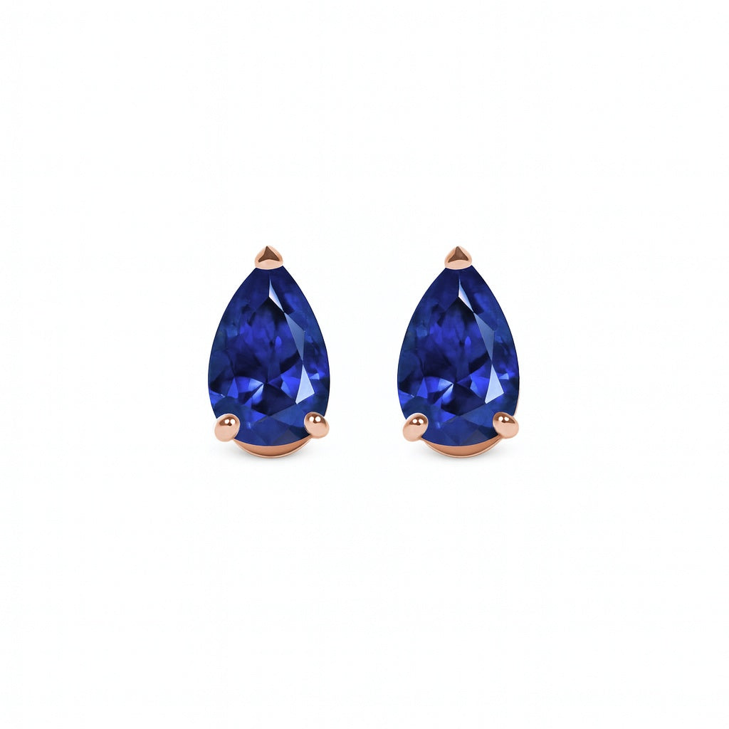 Boucles d’oreilles Île Saint-Louis, saphir poire, or rose 18 carats – Ora Paris