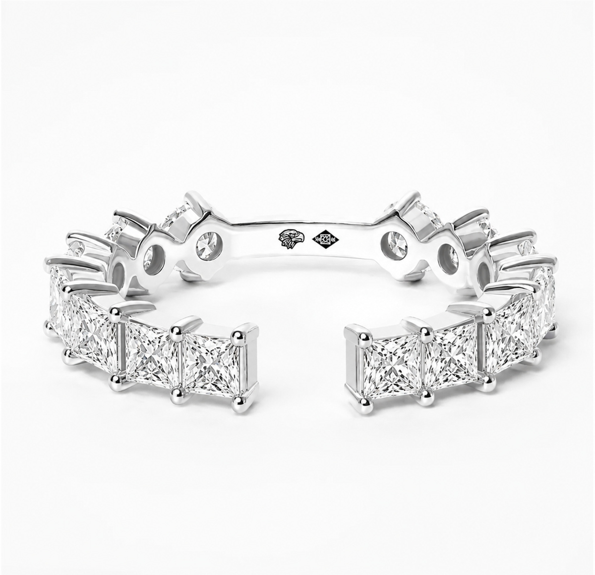 Alliance Haussmann II - Princesse en diamant de synthèse, or blanc 18 carats – Ora Paris