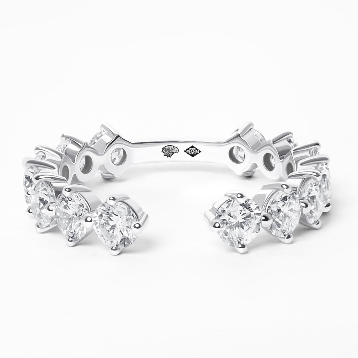 Alliance Haussmann II - Rond en diamant de synthèse, or blanc 18 carats – Ora Paris