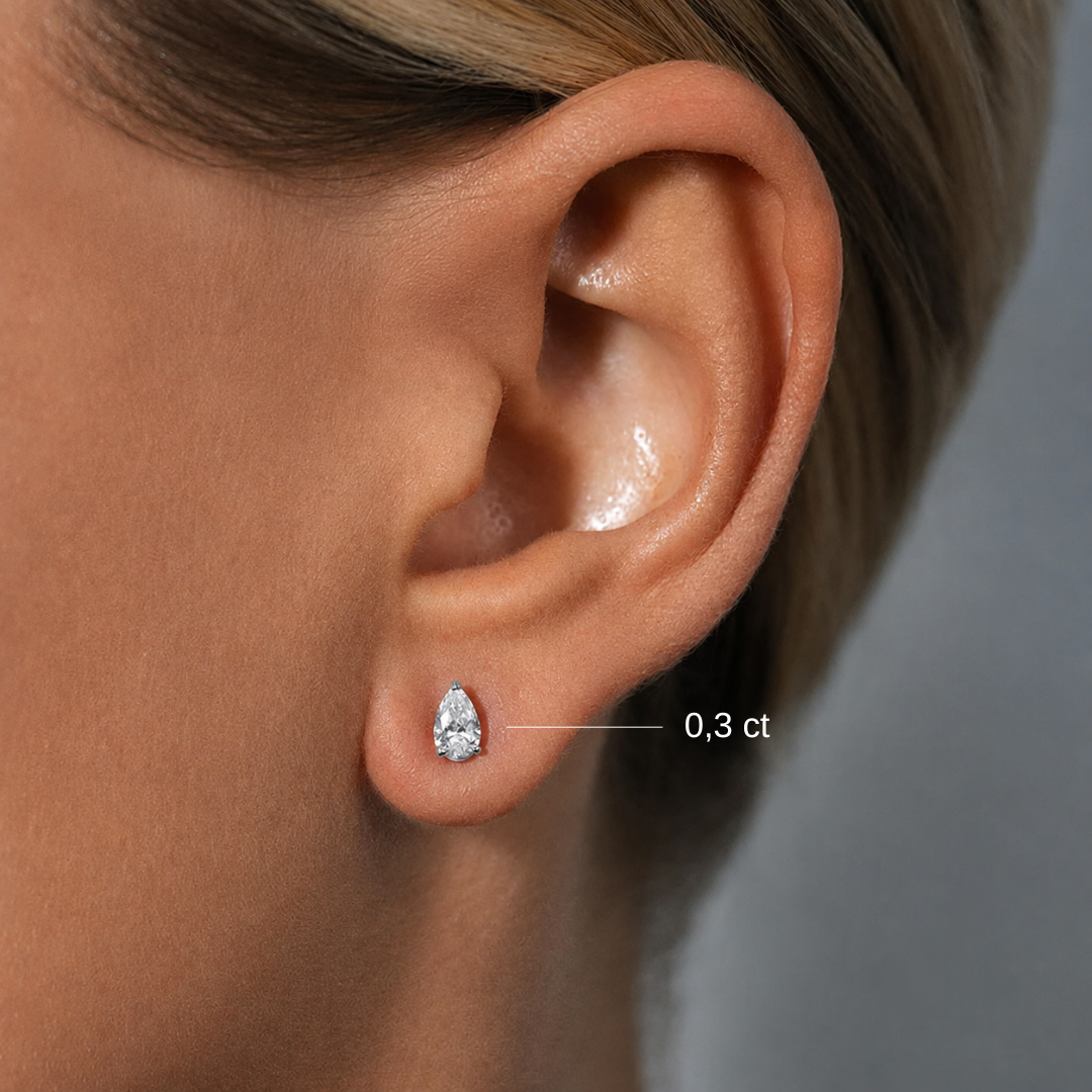 Boucles d'oreilles Île Saint-Louis - À l'Unité en diamant de synthèse, or 18 carats – Ora Paris (vue 9)