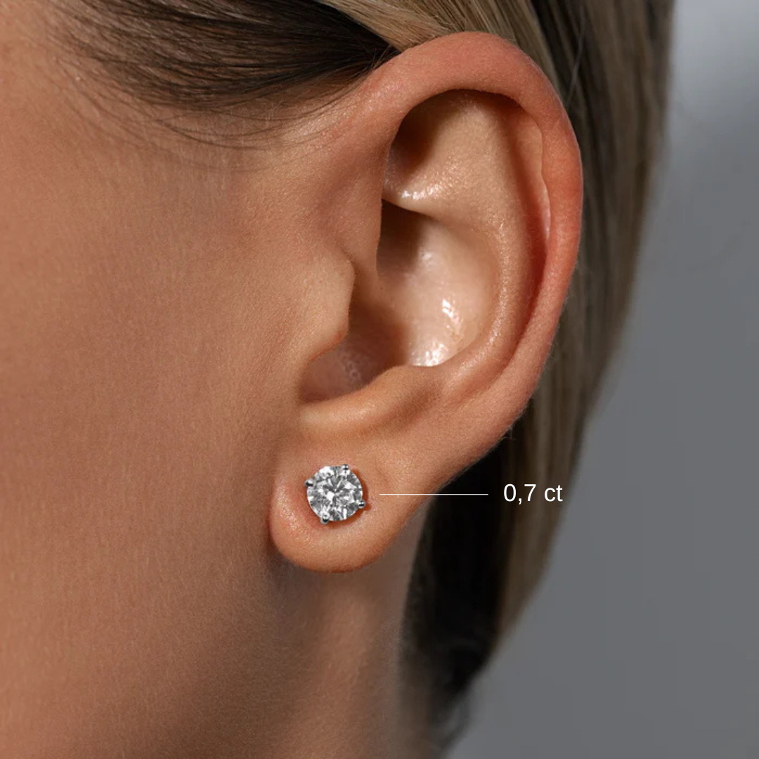 Boucles d'oreilles Île Saint-Louis - À l'Unité en diamant de synthèse, or 18 carats – Ora Paris (vue 3)