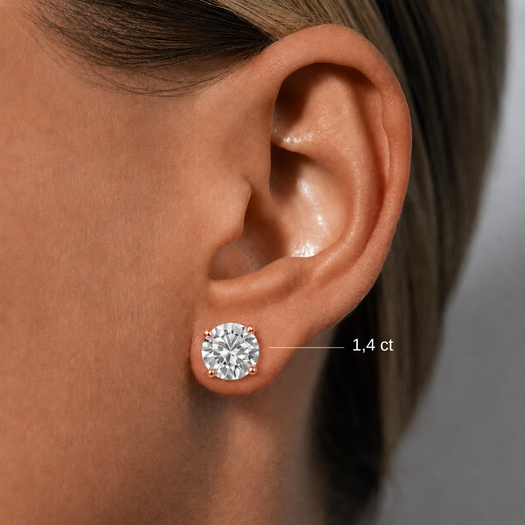 Boucles d'oreilles Île Saint-Louis - À l'Unité en diamant de synthèse, or 18 carats – Ora Paris (vue 6)