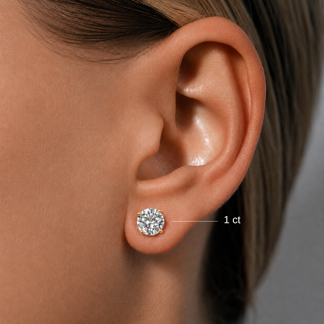 Boucles d'oreilles Île Saint-Louis - À l'Unité en diamant de synthèse, or 18 carats – Ora Paris (vue 5)