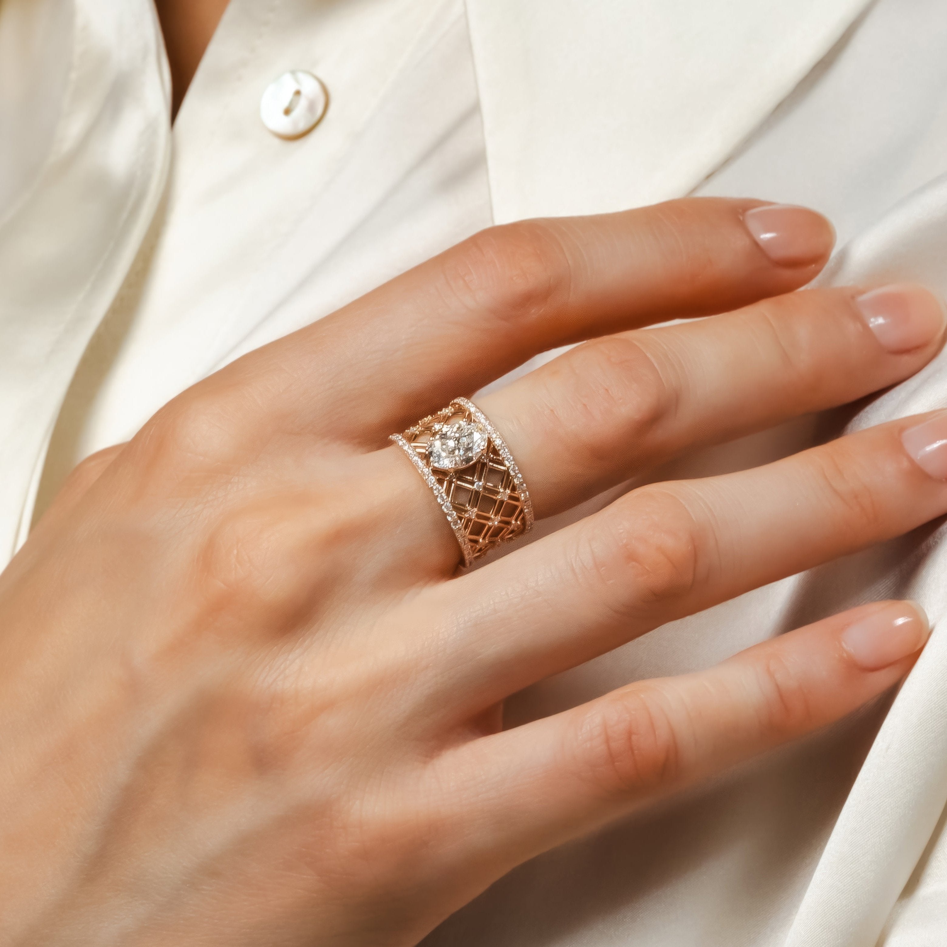 Louvre - Diamant Coussin - 0,7 carat - Or Blanc