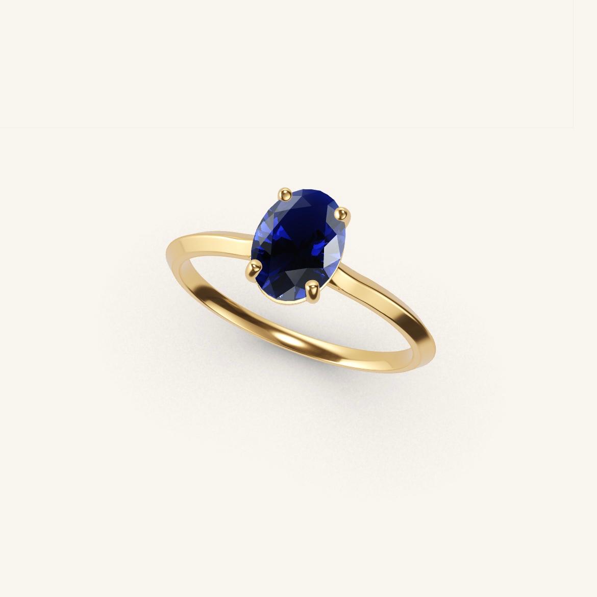 Île Saint-Louis - Saphir Ovale - 0,7 carat - Or Jaune