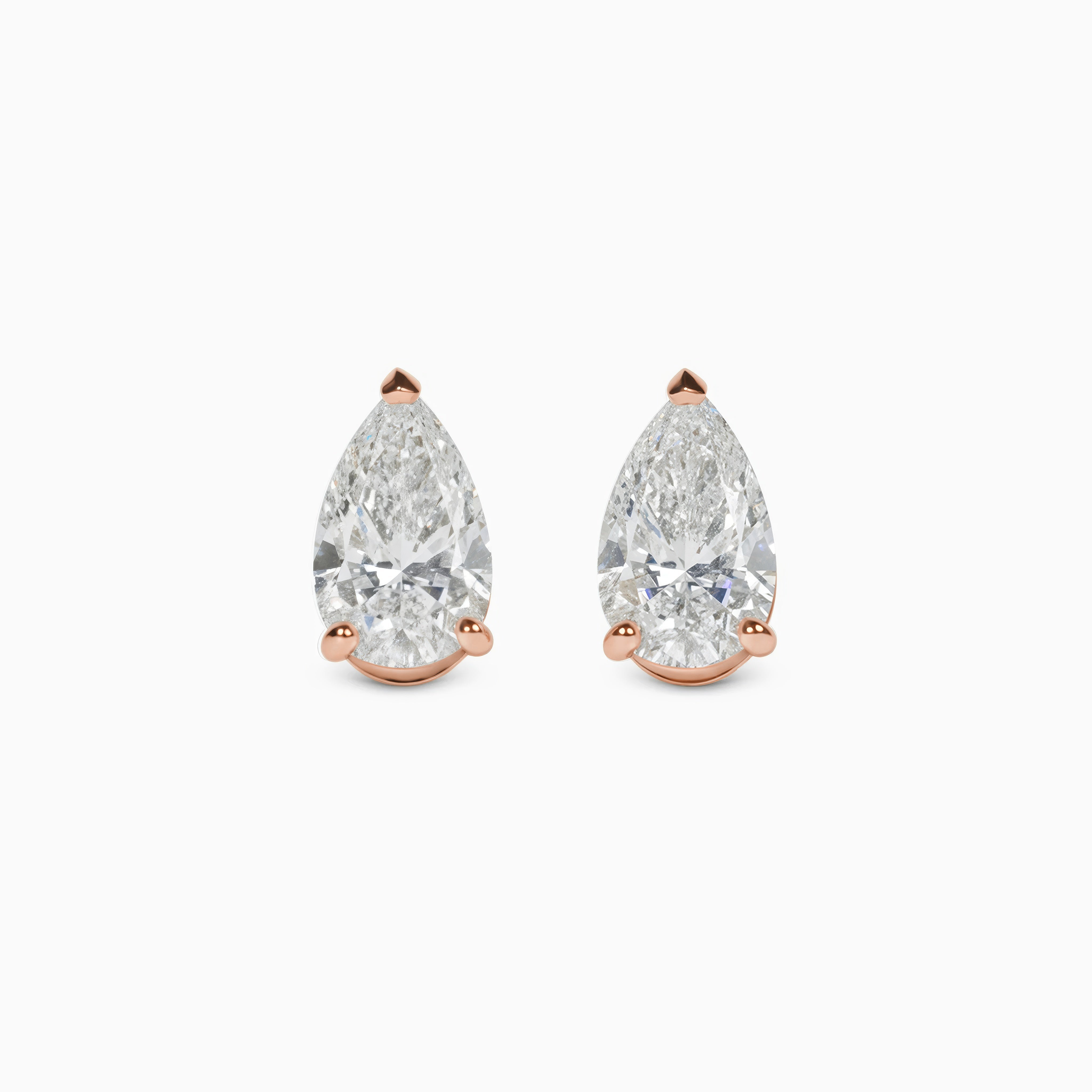 Boucles d’oreilles Île Saint-Louis, diamant poire, or rose 18 carats – Ora Paris