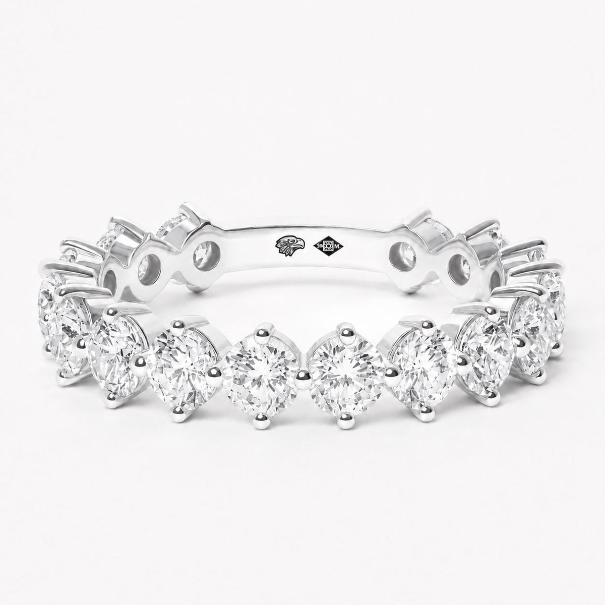 Alliance Haussmann I - Rond en diamant de synthèse, or blanc 18 carats – Ora Paris